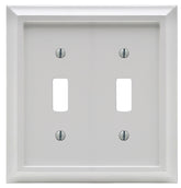 Amerelle 2040TTW Wallplate, 2 -Gang, Wood, White